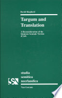 Targum and translation : : a reconsideration of the Qumran Aramaic version of Job /