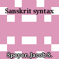Sanskrit syntax