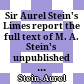 Sir Aurel Stein's Limes report : the full text of M. A. Stein's unpublished Limes report ; <his aerial and ground reconnaissances in Iraq and Transjordan in 1938-39>