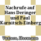 Nachrufe auf Hans Deringer und Paul Karnitsch-Einberger