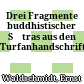 Drei Fragmente buddhistischer Sūtras aus den Turfanhandschriften