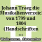 Johann Traeg : die Musikalienverzeichnisse von 1799 und 1804 (Handschriften und Sortiment)