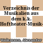 Verzeichnis der Musikalien aus dem k.k. Hoftheater-Musik-Verlag