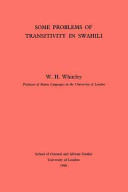 Some problems of transitivity in Swahili