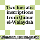 Two hieratic inscriptions from Qubur el-Walaydah