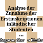 Analyse der Zunahme der Erstinskriptionen inländischer Studenten an österreichischen Hochschulen