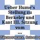 Ueber Hume's Stellung zu Berkeley und Kant : III. Sitzung vom 17. Jänner 1883