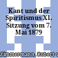 Kant und der Spiritismus : XI. Sitzung vom 7. Mai 1879
